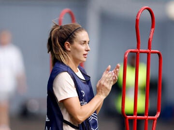 Alexia Putellas, durante el entrenamiento en el Estadio Ullevaal de Oslo