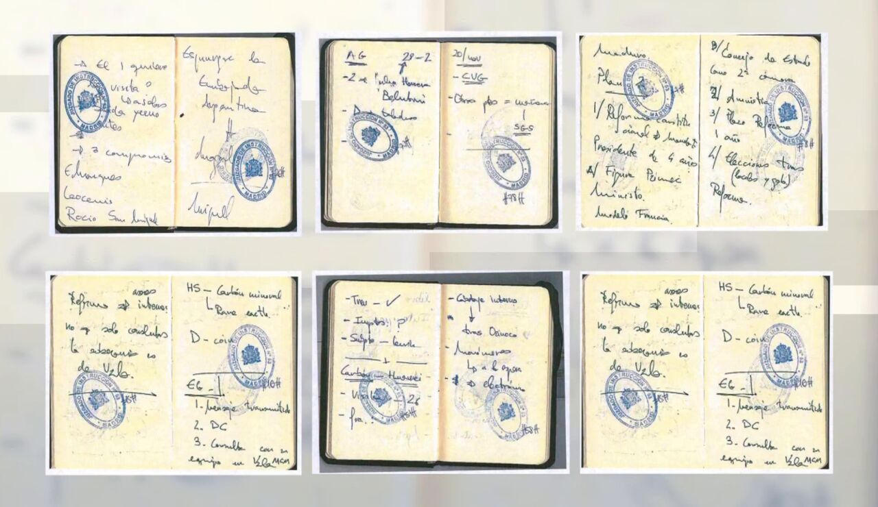 Anotaciones en la agenda de Julio Mart&iacute;nez