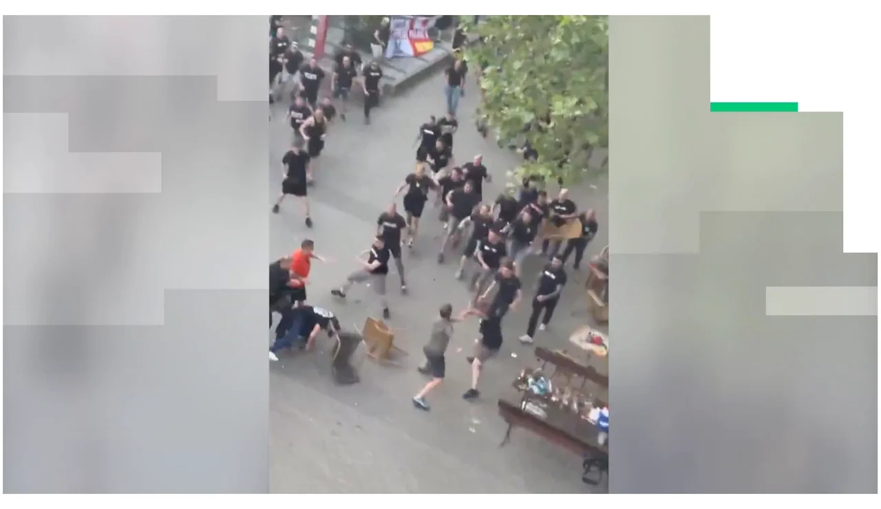 Pelea entre ultras del Crystal Palace y el Rayo Vallecano en Leipzig