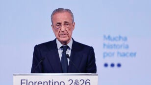 Florentino P&eacute;rez, en la presentaci&oacute;n de su candidatura