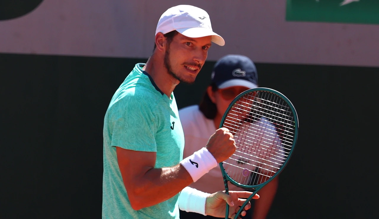 Pablo Carreño celebra un punto ante Thanasi Kokkinakis