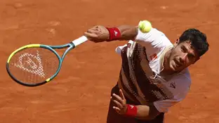 El tenista paraguayo Daniel Vallejo en Roland Garros El tenista paraguayo Daniel Vallejo en Roland Garros