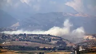 Imagen de un ataque israelí en el sur del Líbano