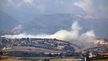Imagen de un ataque israelí en el sur del Líbano Imagen de un ataque israelí en el sur del Líbano