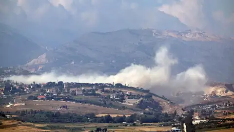 Imagen de un ataque israelí en el sur del Líbano Imagen de un ataque israelí en el sur del Líbano
