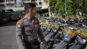 Imagen de archivo de un policía de Indonesia