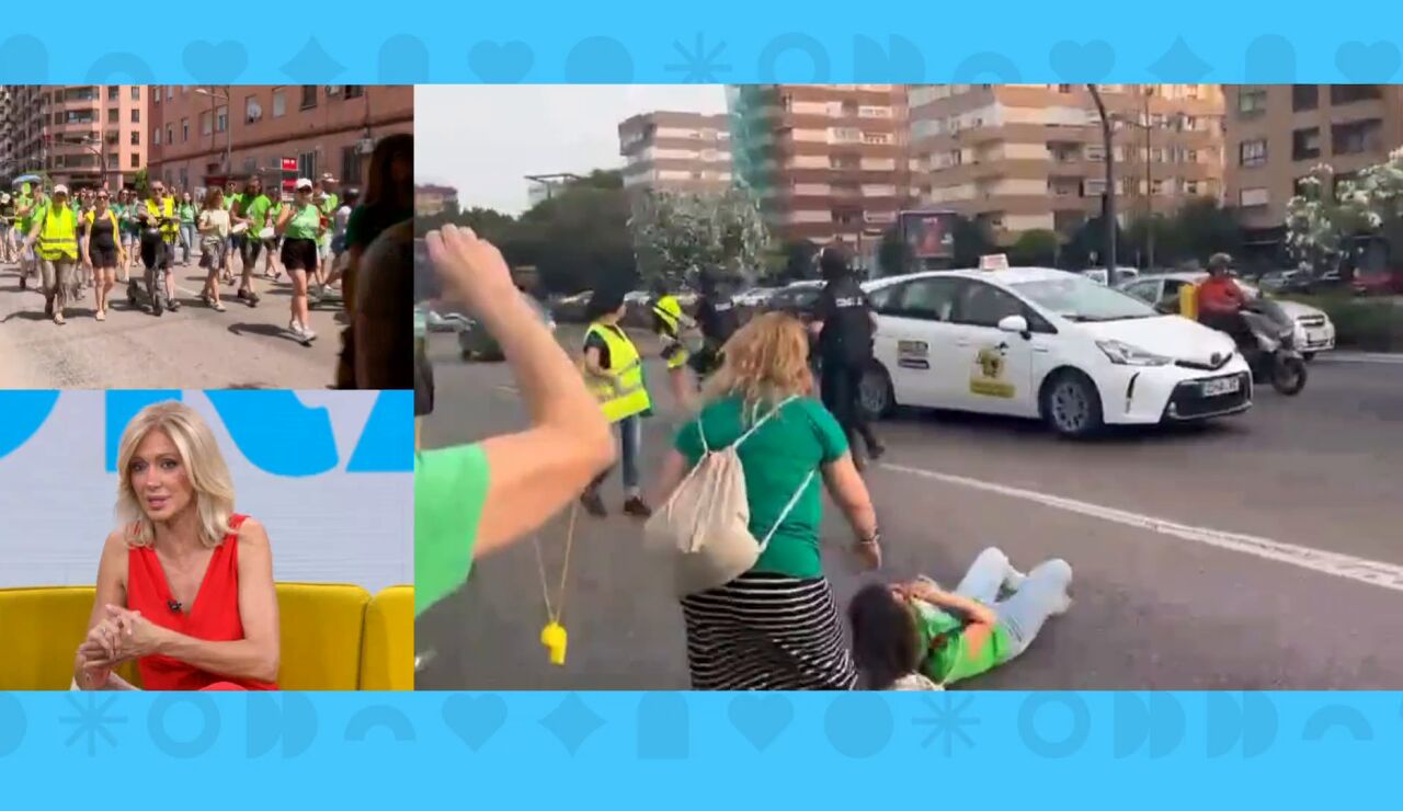 Susanna Griso sorprendida por la "brutal agresi&oacute;n" de un polic&iacute;a a una manifestante