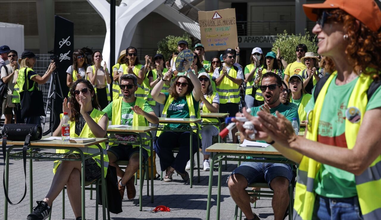 Protesta de los profesores en Valencia