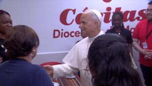 El Papa en el centro de C&aacute;ritas