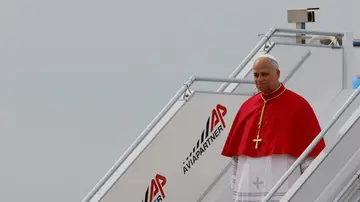 El papa León XIV en su llegada a Madrid El papa León XIV en su llegada a Madrid