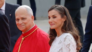 Le&oacute;n XIV y la reina Letizia en Madrid