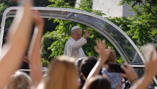 El Papa Le&oacute;n XIV llega a Cibeles.