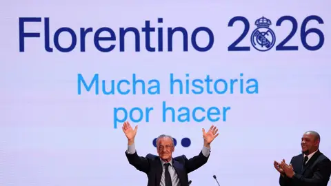 Florentino Pérez durante la campaña Florentino Pérez durante la campaña