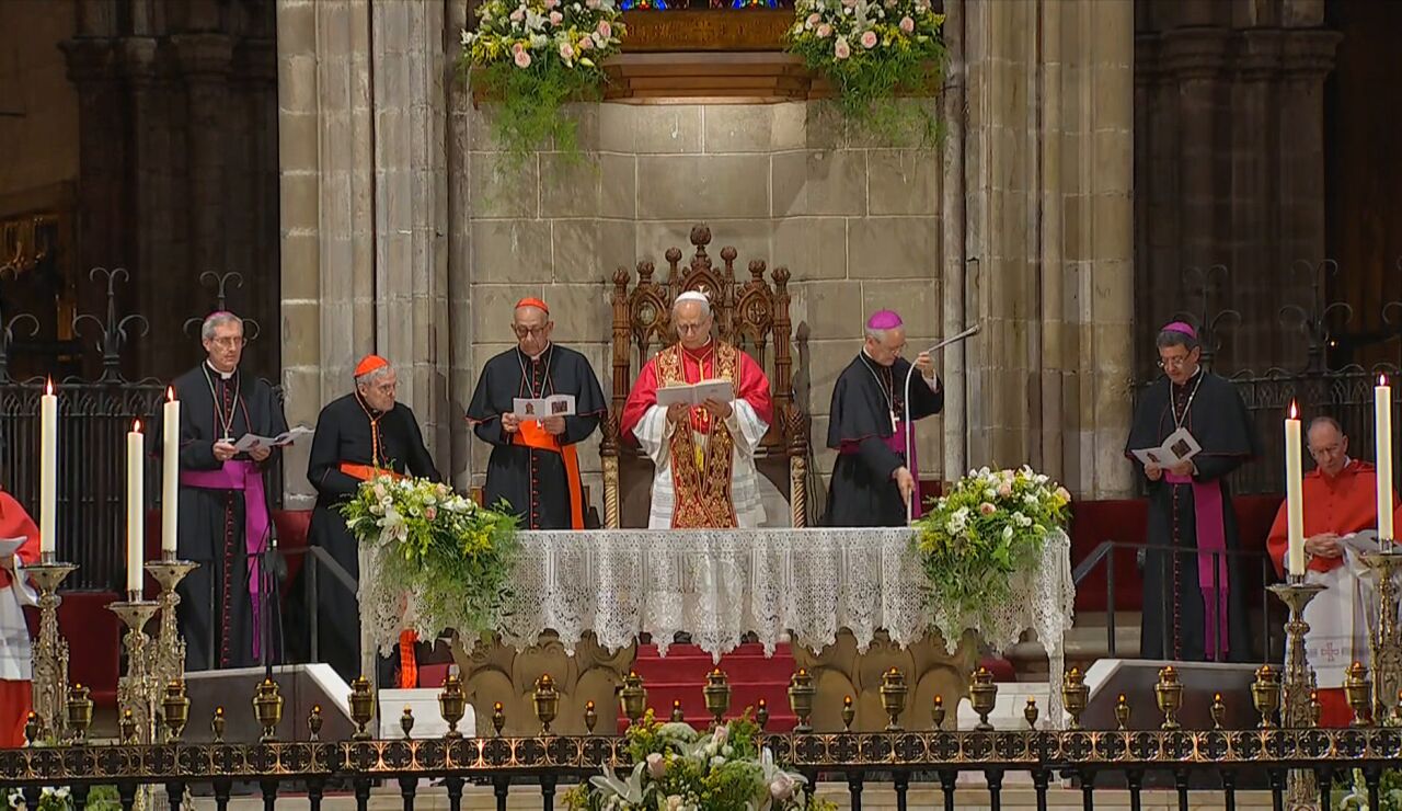 El papa Le&oacute;n XIV, en la catedral de Barcelona
