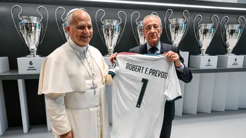 Papa León XIV y Florentino Pérez Papa León XIV y Florentino Pérez