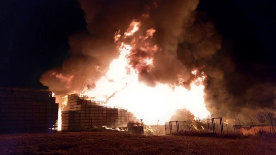 Imagen del incendio de Lleida. Imagen del incendio de Lleida.