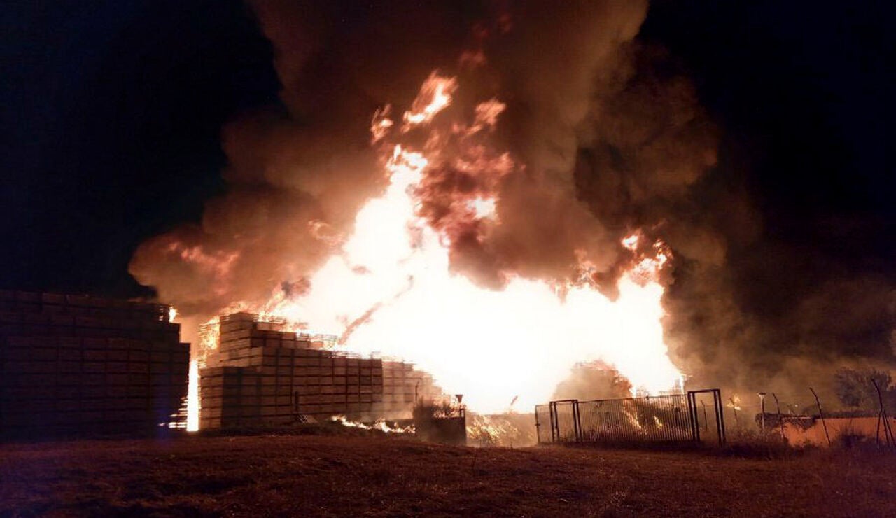 Imagen del incendio de Lleida.