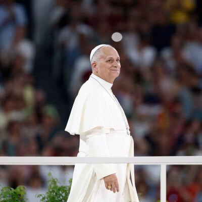 El Papa Le&oacute;n XIV en el Santiago Bernab&eacute;u
