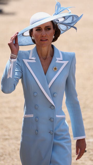 Kate Middleton, de azul en el Trooping the Colour