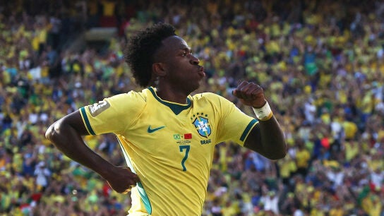 Vinicius celebra un gol ante Marruecos en el Mundial