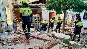 Imagen de los escombros provocados por la explosión de una bombona Imagen de los escombros provocados por la explosión de una bombona