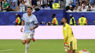 Maxi Araujo celebra su gol ante Arabia Saud&iacute;