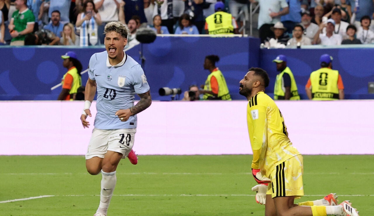 Maxi Araujo celebra su gol ante Arabia Saud&iacute;