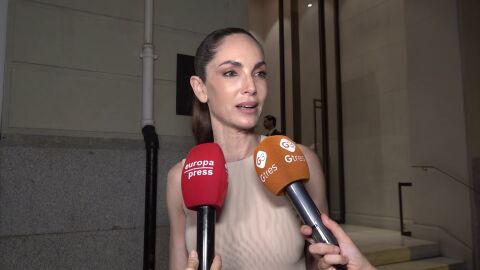 Eugenia Silva hablando con la prensa