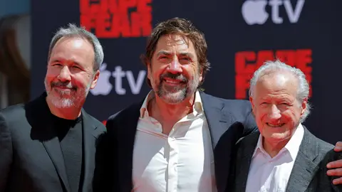 Javier Bardem con Denis Villeneuve y Michael Mann Javier Bardem con Denis Villeneuve y Michael Mann
