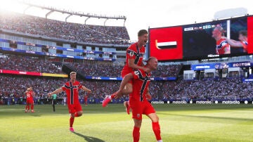 Erling Haaland celebra un gol ante Irak