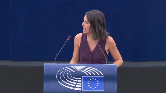 Irene Montero, en la Eurocámara Irene Montero, en la Eurocámara