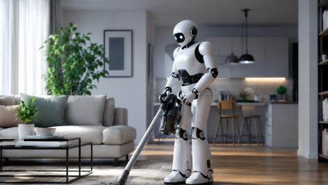 Un robot pasando el aspirador