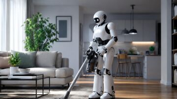 Un robot pasando el aspirador