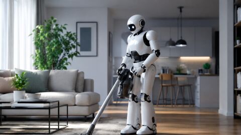 Un robot pasando el aspirador