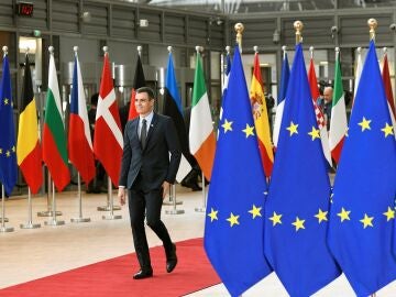 Pedro S&aacute;nchez a su llegada a Bruselas