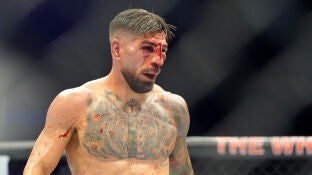 Ilia Topuria, durante el combate en la Casa Blanca