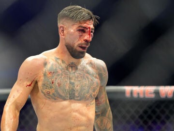 Ilia Topuria, durante el combate en la Casa Blanca