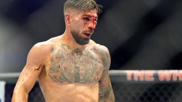 Ilia Topuria, durante el combate en la Casa Blanca