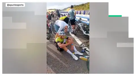 Una brutal caída masiva deja decenas de ciclistas por el suelo en la Quebrantahuesos Una brutal caída masiva deja decenas de ciclistas por el suelo en la Quebrantahuesos