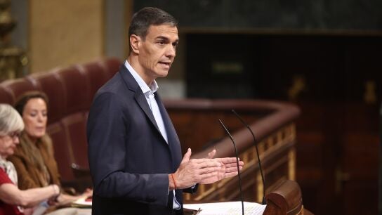 Pedro S&aacute;nchez dando explicaciones en el Congreso
