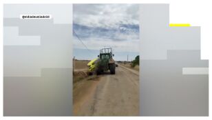 Tractor embiste el coche del cobrador del Frac