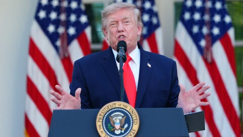 June 25, 2026, Washington, District Of Columbia, USA: United States President Donald J Trump speaks during a dinner with American farmers in the Rose Garden of the White House in Washington, DC, US, on Thursday, June 25, 2026. Trump had a surprise for the farmers he invited for dinner at the White House later Thursday: a request to Congress for 1.1 billion in assistance that would amount to the second bailout of the year for the beleaguered agriculture sector Europa Press/Contacto/Aaron Schw...