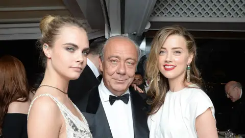 Amber Heard, Cara Delevingne y Fawaz Gruosi Amber Heard, Cara Delevingne y Fawaz Gruosi