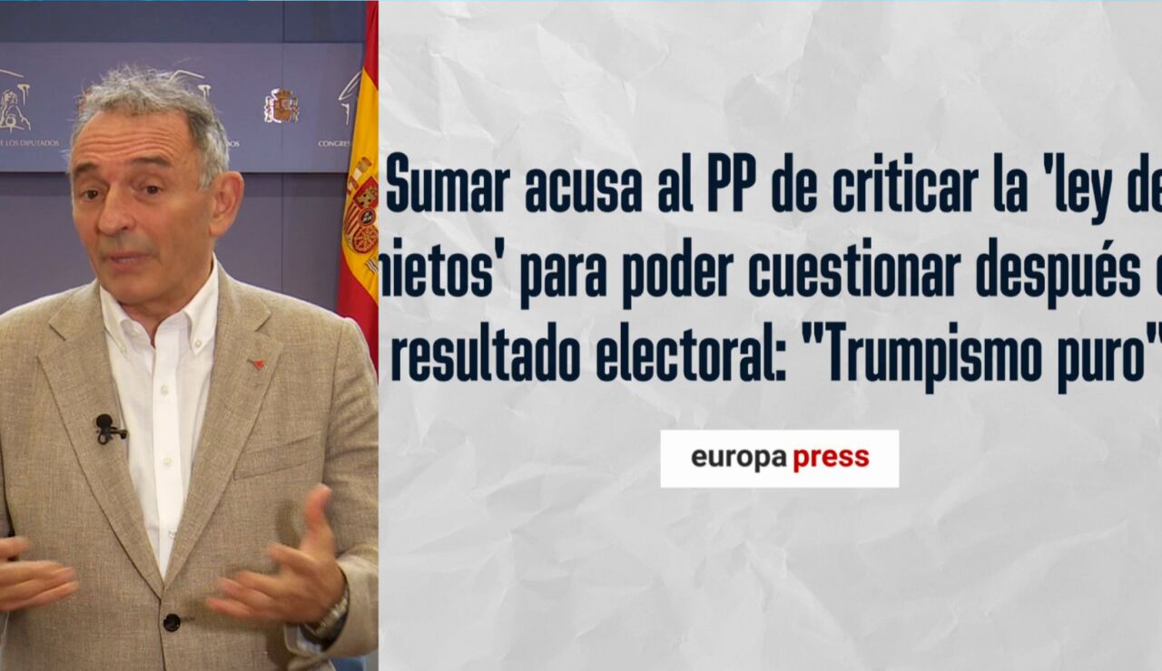 El portavoz de Izquierda Unida, Enrique Santiago defiende la 'ley de nietos'