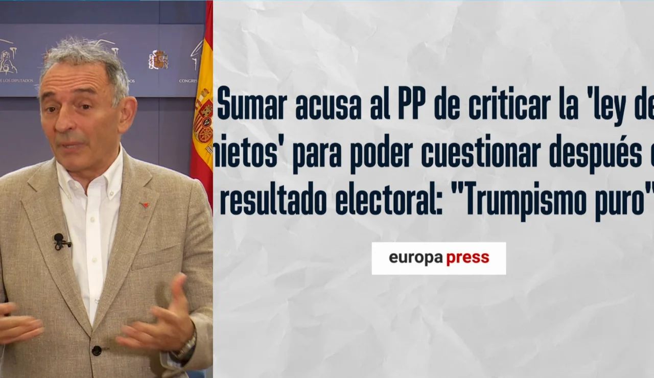 El portavoz de Izquierda Unida, Enrique Santiago defiende la 'ley de nietos'