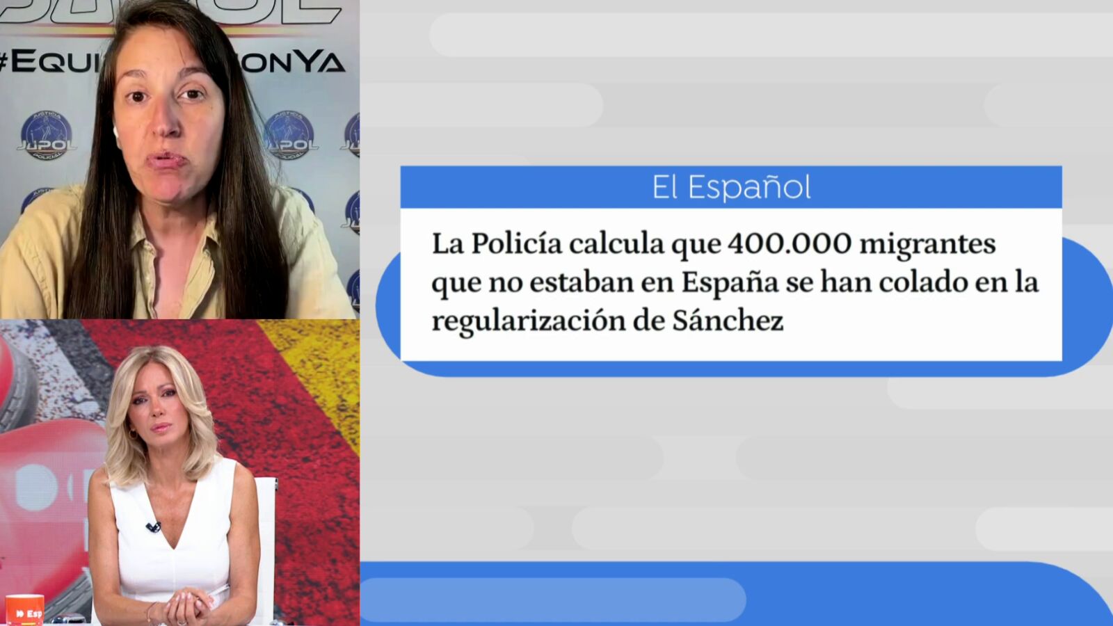 La portavoz de JUPOL alerta sobre la regularización de inmigrantes: 