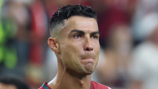 Cristiano Ronaldo entre l&aacute;grimas tras la eliminaci&oacute;n de Portugal