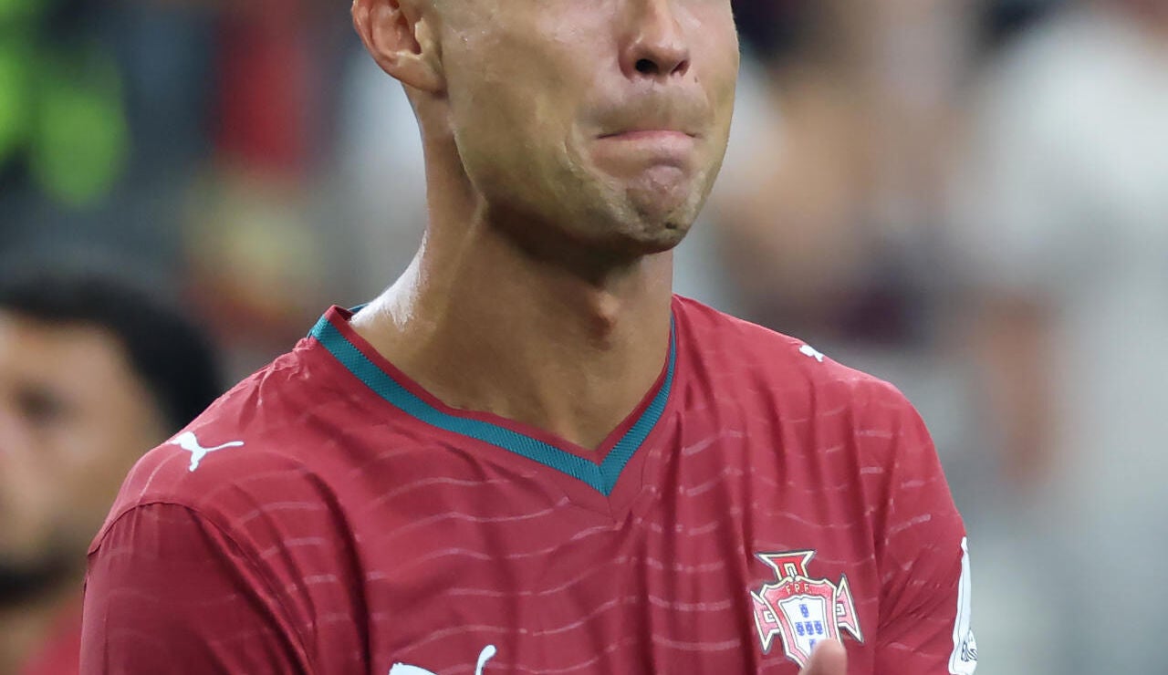 Cristiano Ronaldo entre l&aacute;grimas tras la eliminaci&oacute;n de Portugal