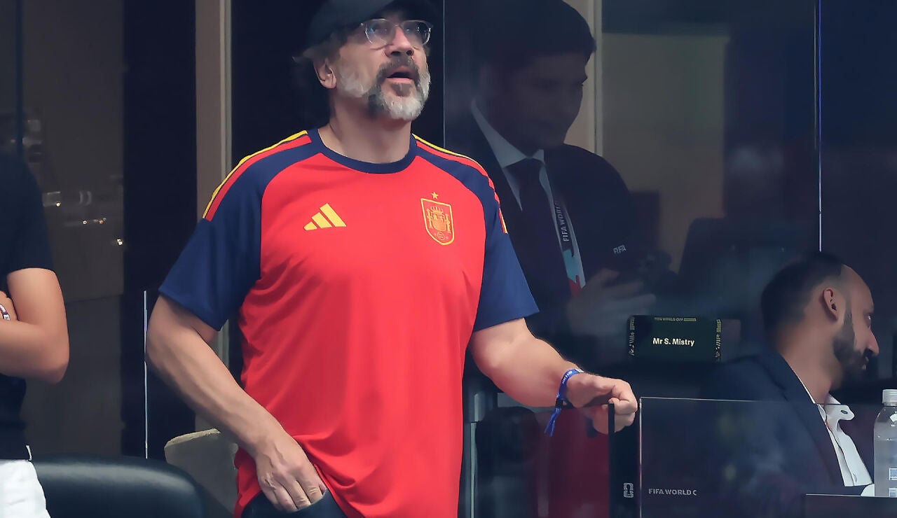 Javier Bardem con la camiseta de Espa&ntilde;a en Dallas