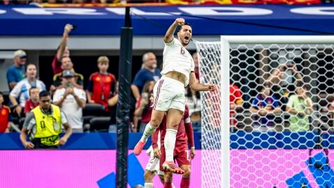 Mikel Merino tras marcar el gol contra Portugal en el Mundial